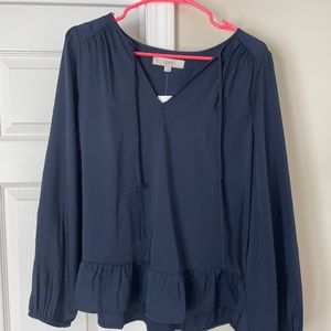 Peplum Long Sleeve Top